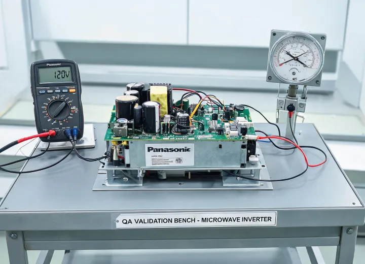 Microwave inverter platform on a technical validation bench